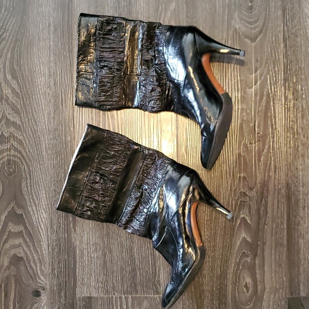 Saffron Custom Spain Eel High Heel Boots Size 7.5